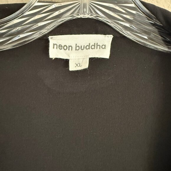 Neon Buddha Long Black Ruffle Jacket – Warm Knit, Zipper Front, Size XL - Picture 6 of 12